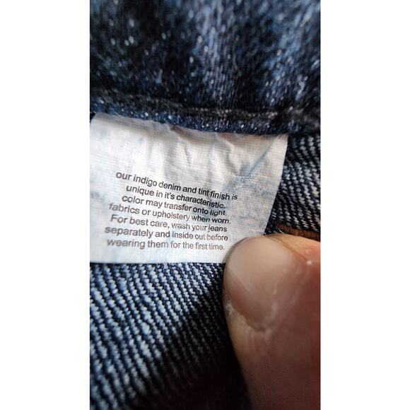 LEI Jeans Juniors Woman 17 37X32 Blue Flare Midrise Rhinestones Distressed Y2K - Picture 11 of 13